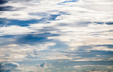 colorful dramatic sky with cloud at sunset