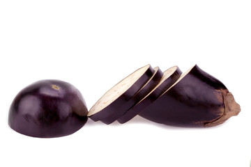eggplant or aubergine vegetable on white background