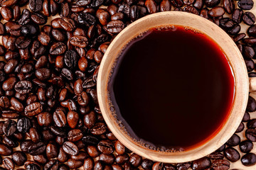 coffee cup on wood table