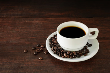 coffee cup on wood table