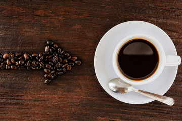 coffee cup on wood table