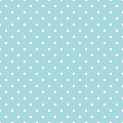 Seamless polka dot blue pattern with circles - Vector © natrot