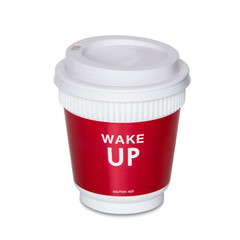 coffee cup and good morning isolate