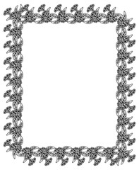 Black and white abstract vertical frame. Copy space. Vector clip art.