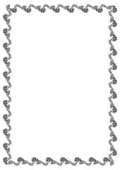 Black and white abstract vertical frame. Copy space. Vector clip art.