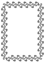 Black and white abstract vertical frame. Copy space. Vector clip art.