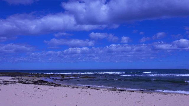 Ocean Waves Breaks on the Seashore