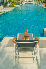 Woman at the pool