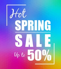 Abstract vibrant colors low poly background and web banner of spring sale