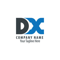 Initial Letter DX Rounded Logo