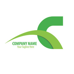 Initial Letter C Isolated Swoosh Logo