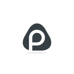 Initial Letter P Triangle Design Logo