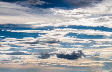 colorful dramatic sky with cloud at sunset