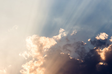 colorful dramatic sky with cloud at sunset