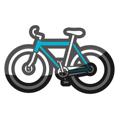 color silhouette with blue sport bicycle vector illustration