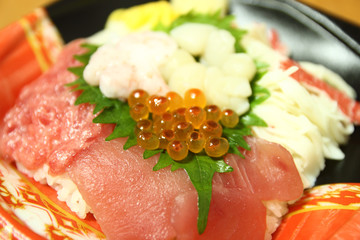 sashimi raw fish with rice