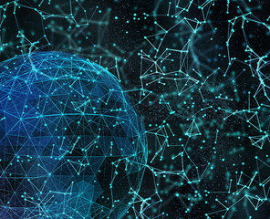 Global network internet technologies. Digital 3d illustration