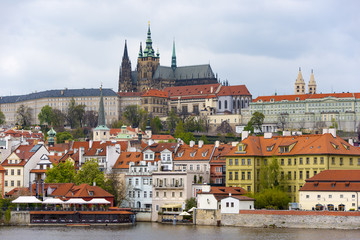 Naklejka na ściany i meble Prague panorama city skyline and castle