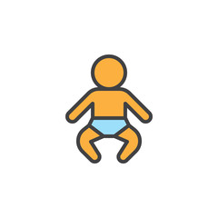 Baby filled outline icon, line vector sign, linear colorful pictogram. Symbol, logo illustration. Pixel perfect