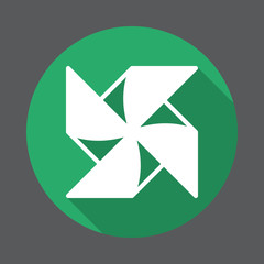 flat icon. Round colorful button, circular vector sign with long shadow effect. Flat style design