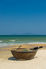 fishing boat on the beach of Hoi An