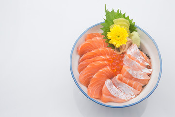 rice with fresh salmon
