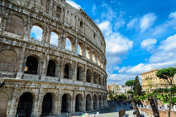 Fototapeta na wymiar Colosseo, Coliseum, Rome, Lazio, Italy, Europe