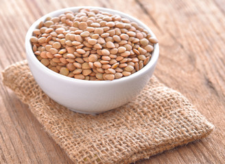 lentils in bowl on the table