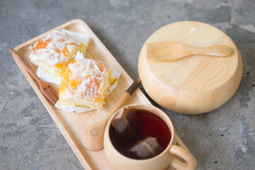 Butter bread sprinkled with sugar