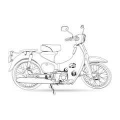 Obraz premium Motorcycle classic sketch vector