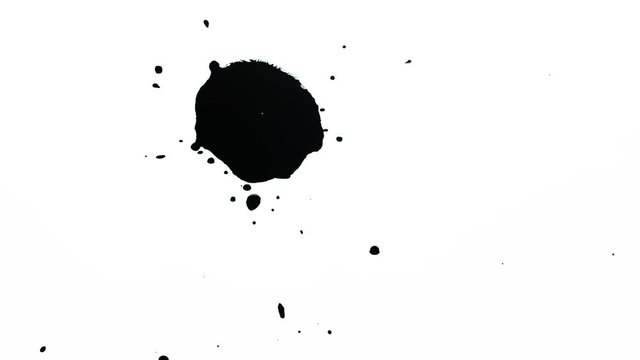 Ink spills out of the ink tank. The brush smears ink. For the logo. Ink blot.