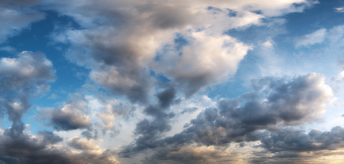 Fototapeta na wymiar Sunset sky panorama with clouds