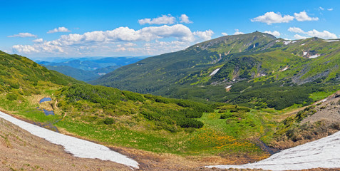 Summer Carpathian mountain panorama