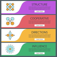 Abstract symbols banner templates set