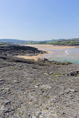 The cuberris beach in Ajo in Cantabria