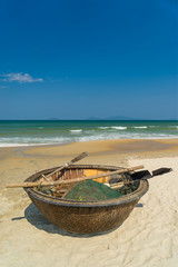 fishing boat on the beach of Hoi An