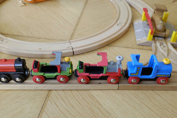 wooden toy train set