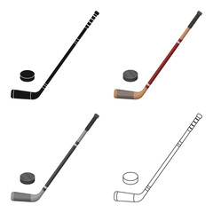 Hockey stick and washer. Canada single icon in cartoon style vector symbol stock illustration web.