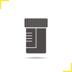 Medical tests jar glyph icon