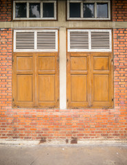 Old brickwall and the window