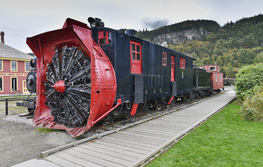 Old snow blower train at Skagway, Alaska