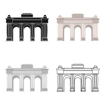The Belgian arch monument.The dark Belgian wolf. Belgium single icon in cartoon style vector symbol stock illustration.