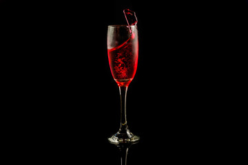 Red wine splash black background