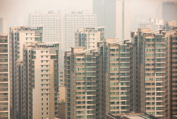 View of modern residential buildings in city