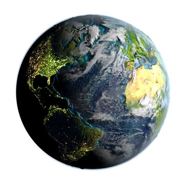 Northern Hemisphere on detailed planet Earth