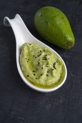 In traditional Latin American Mexican guacamole sauce.