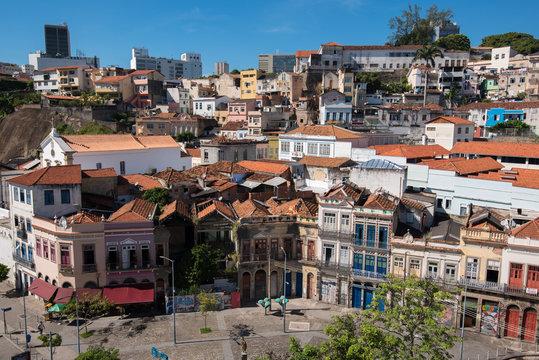 View of Old Portguese Style Buildings in Rio de Janeiro City