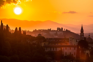 View of the Florence at sunset, Italy