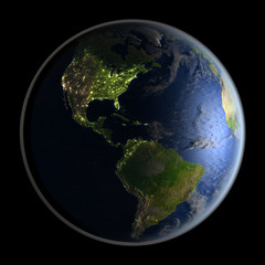 Americas on planet Earth
