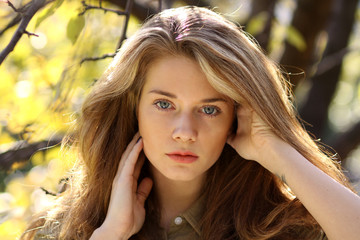 Fototapeta premium Portrait of a young beautiful woman